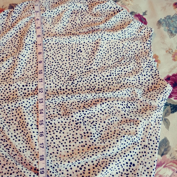 Express Womens Dress Polkadot Blouse in Cream and Black size Large - Picture 7 of 11